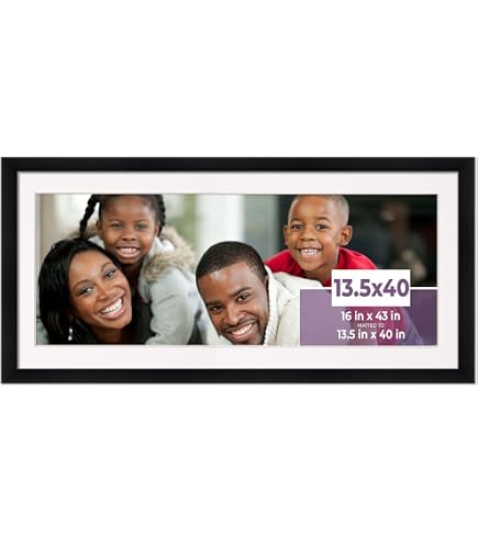 ポスターフレーム　50×40センチ　13点セット Amazon.com - 13.5x40 Frame with Mat - Black 16x43 Frame Wood Made